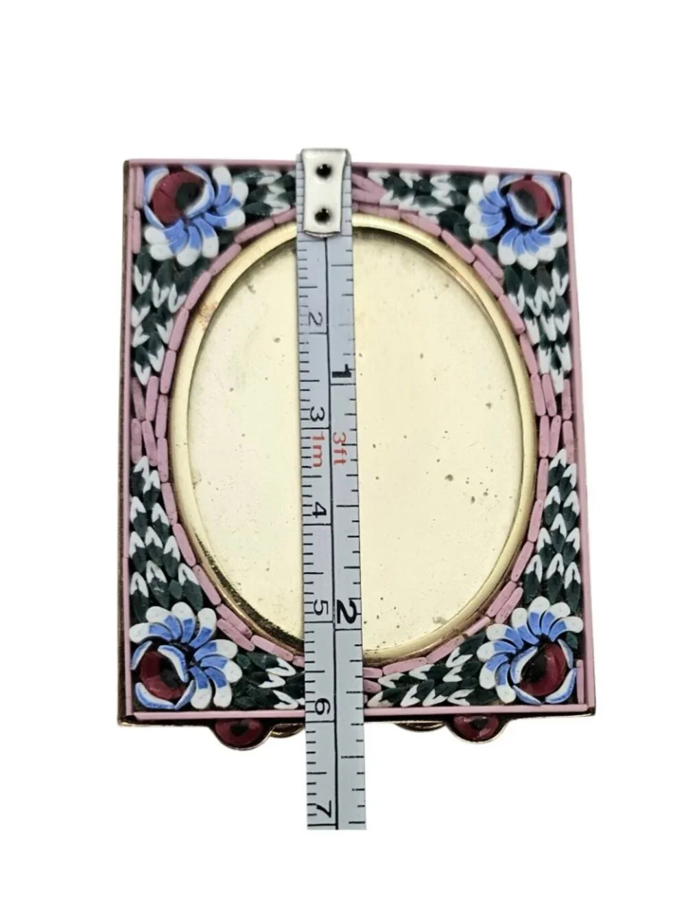 Mosaic Miniature Photo Frame Pink Blue Green Glass Chip, J110